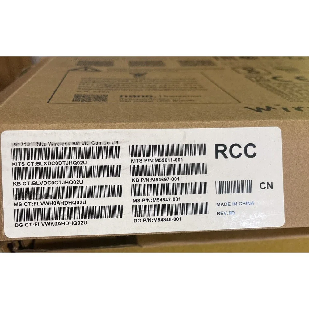 wireless keyboard and mouse combo #HSA P001D White Open Box